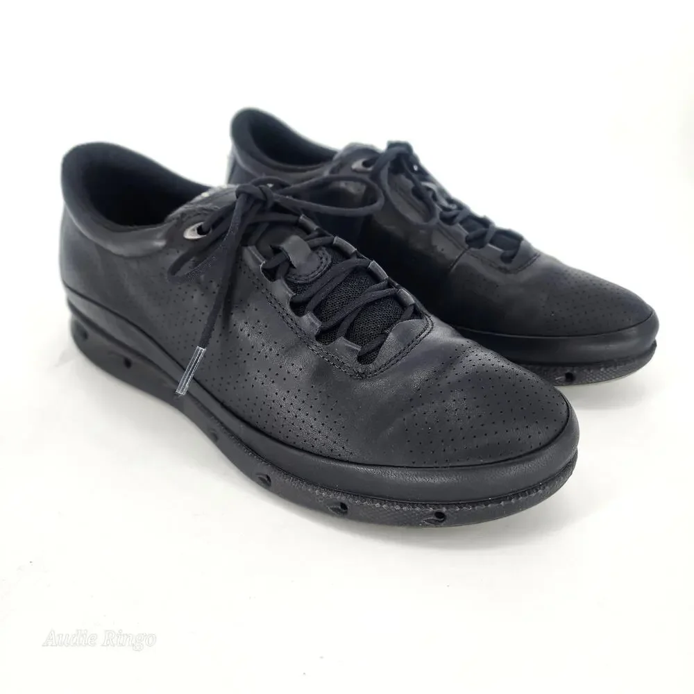 ECCO Black Leather Lace-Up Comfort Walking Shoes Women’s EU 37 US 6
